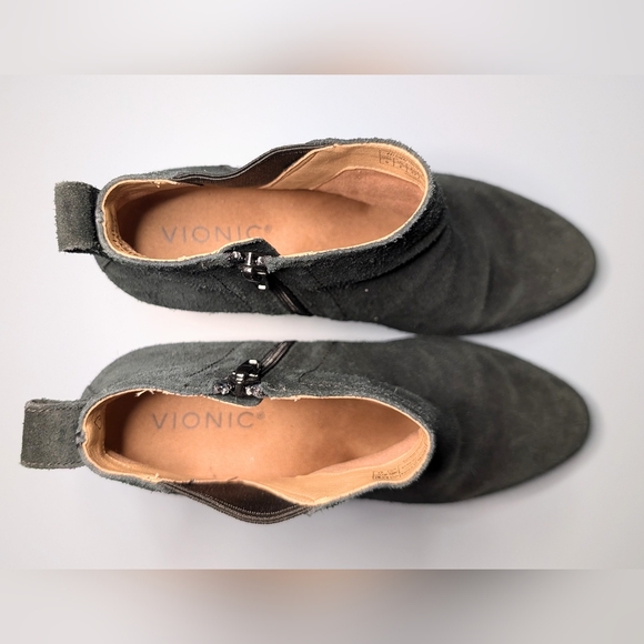 Vionic Paloma dark green/gray suede wedge ankle booties, US 6 (EU 37) - Picture 5 of 8